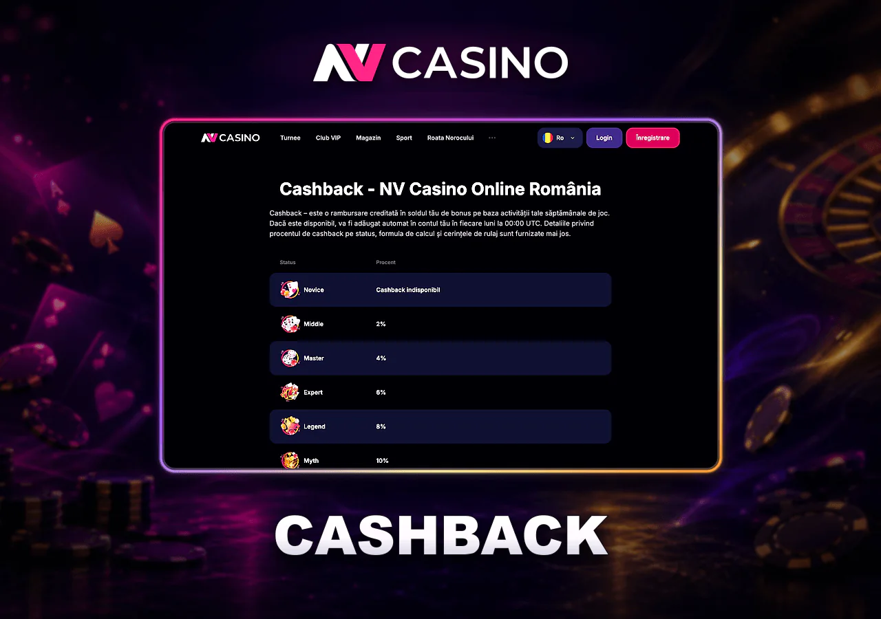 Acces alternativ si cashback NV Casino